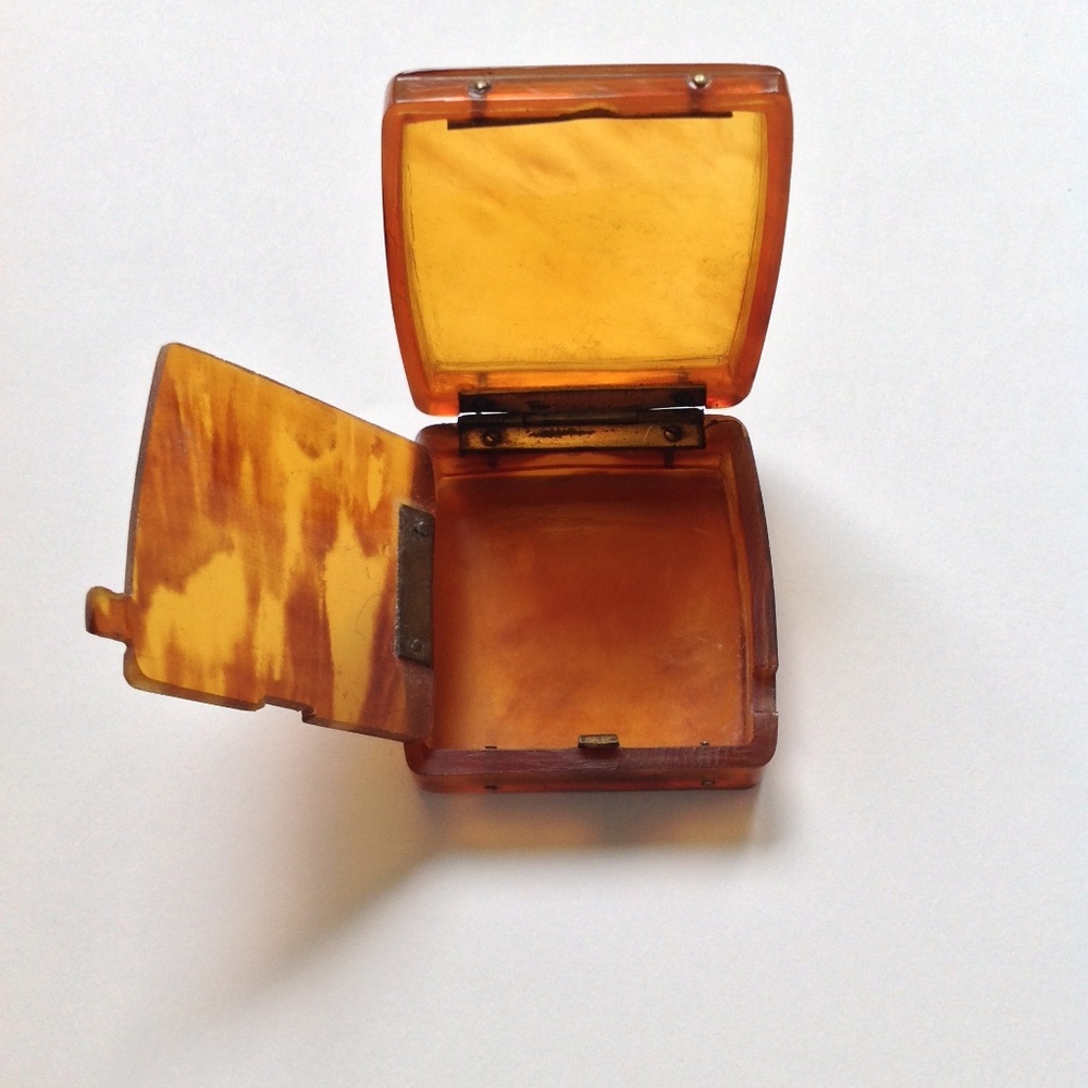 Vintage faux tortoiseshell celluloid box